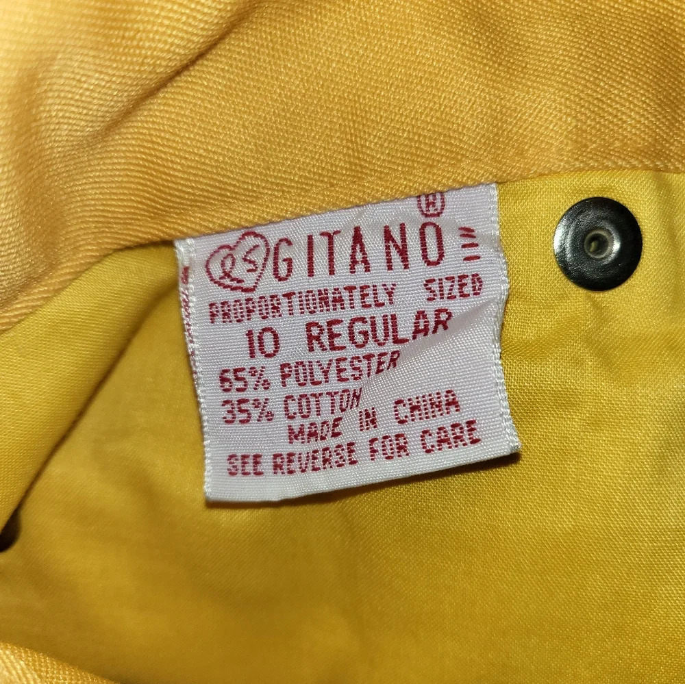 💕Vintage High rise yellow barrel pants Womens Size 10 Fall Preppy City - Picture 4 of 4